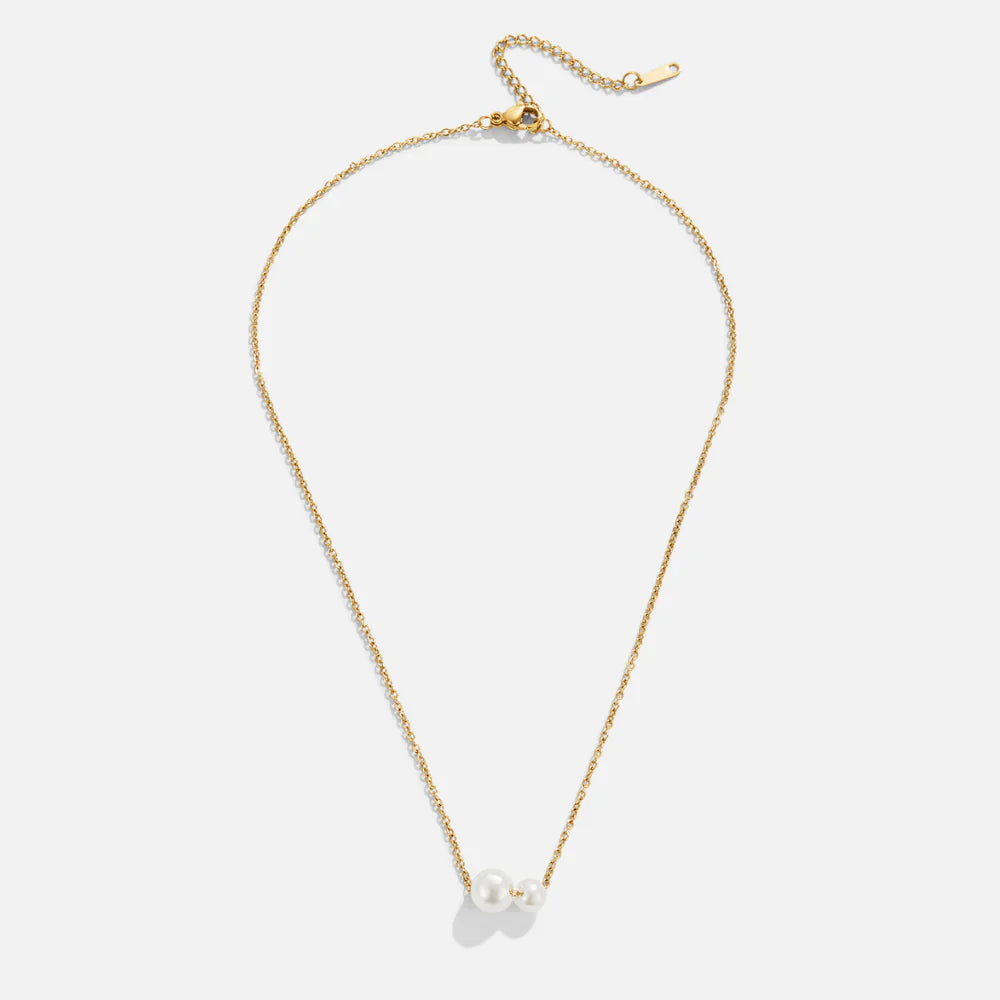 Vioraia Louise Double Pearl Pendant Necklace