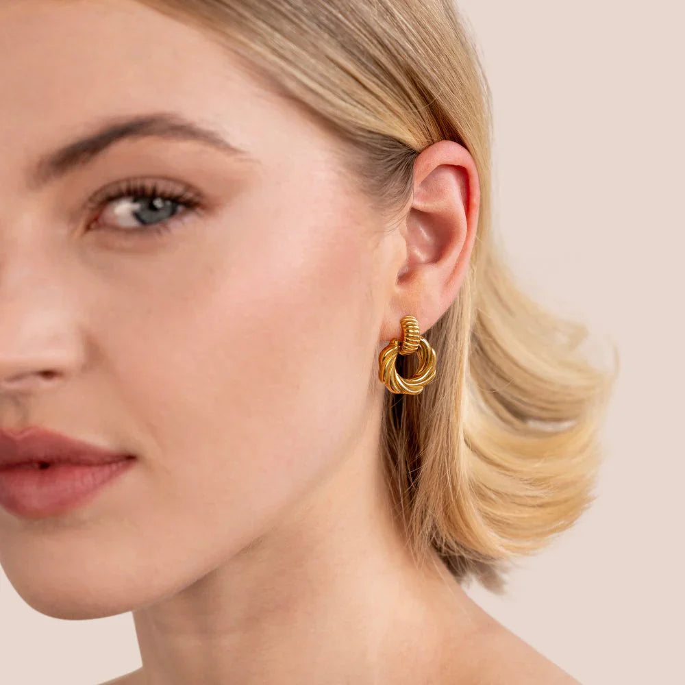 Vioraia Leah 18K Twisted Hoop Earrings