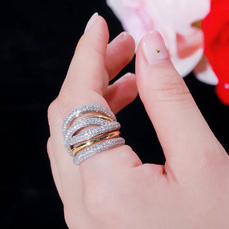 Vioraia Multi-Layer Sparkling Ring