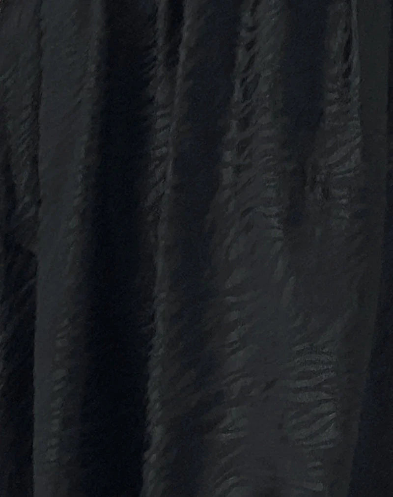 Richie Mini Dress in Satin Jacquard Black