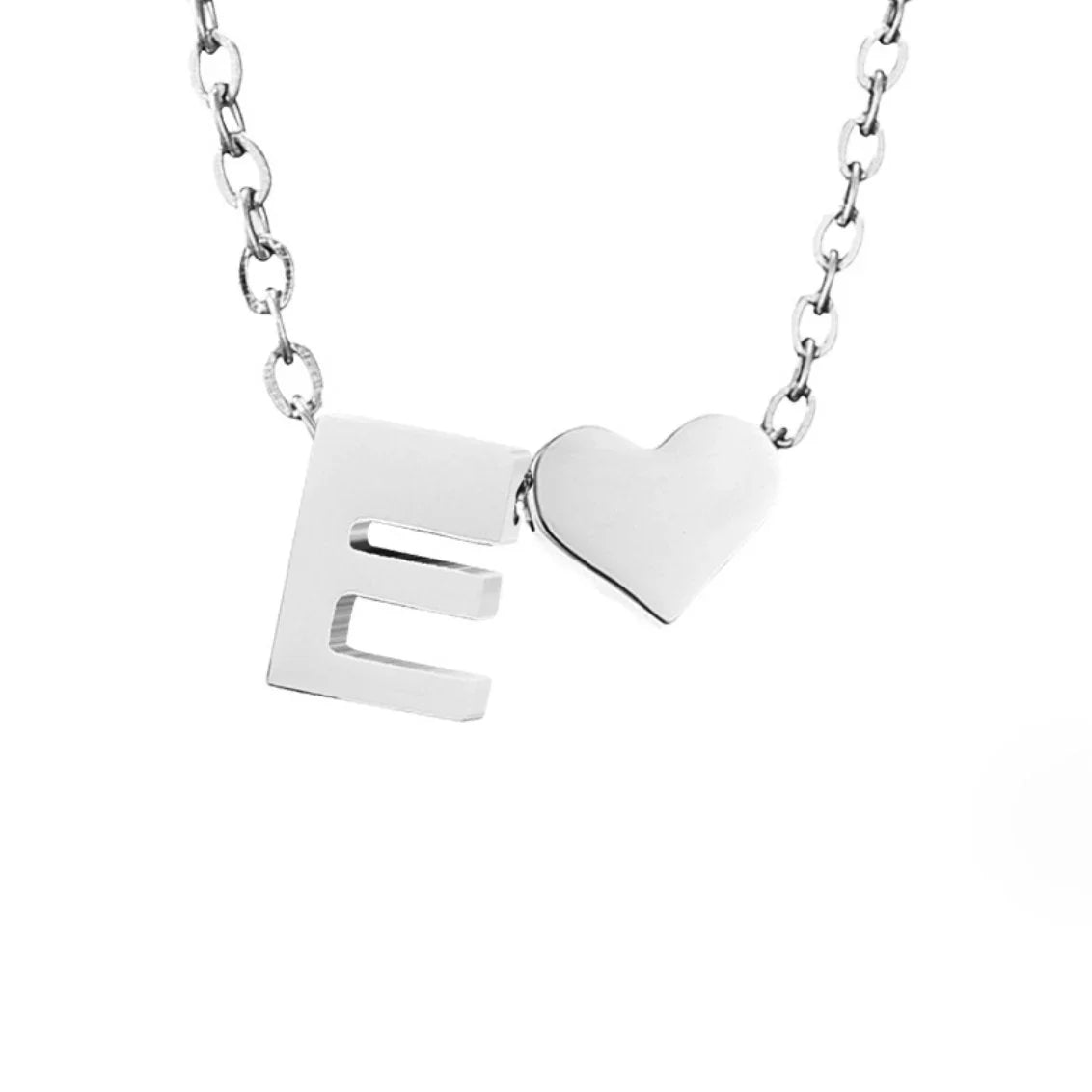 Vioraia Forever Love & Letter Silver Necklace