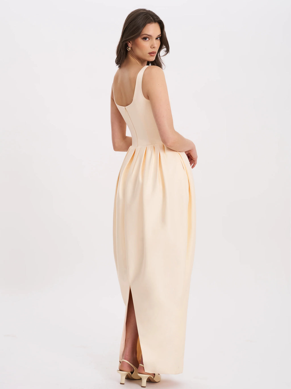 Udana Butter Yellow Drop Waist Tulip Gown