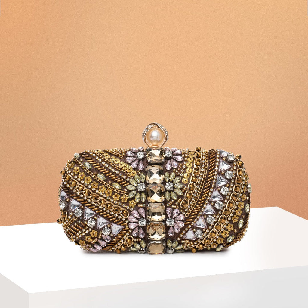 Vioraia Cynthia Beaded Embroidery Clutch Bag