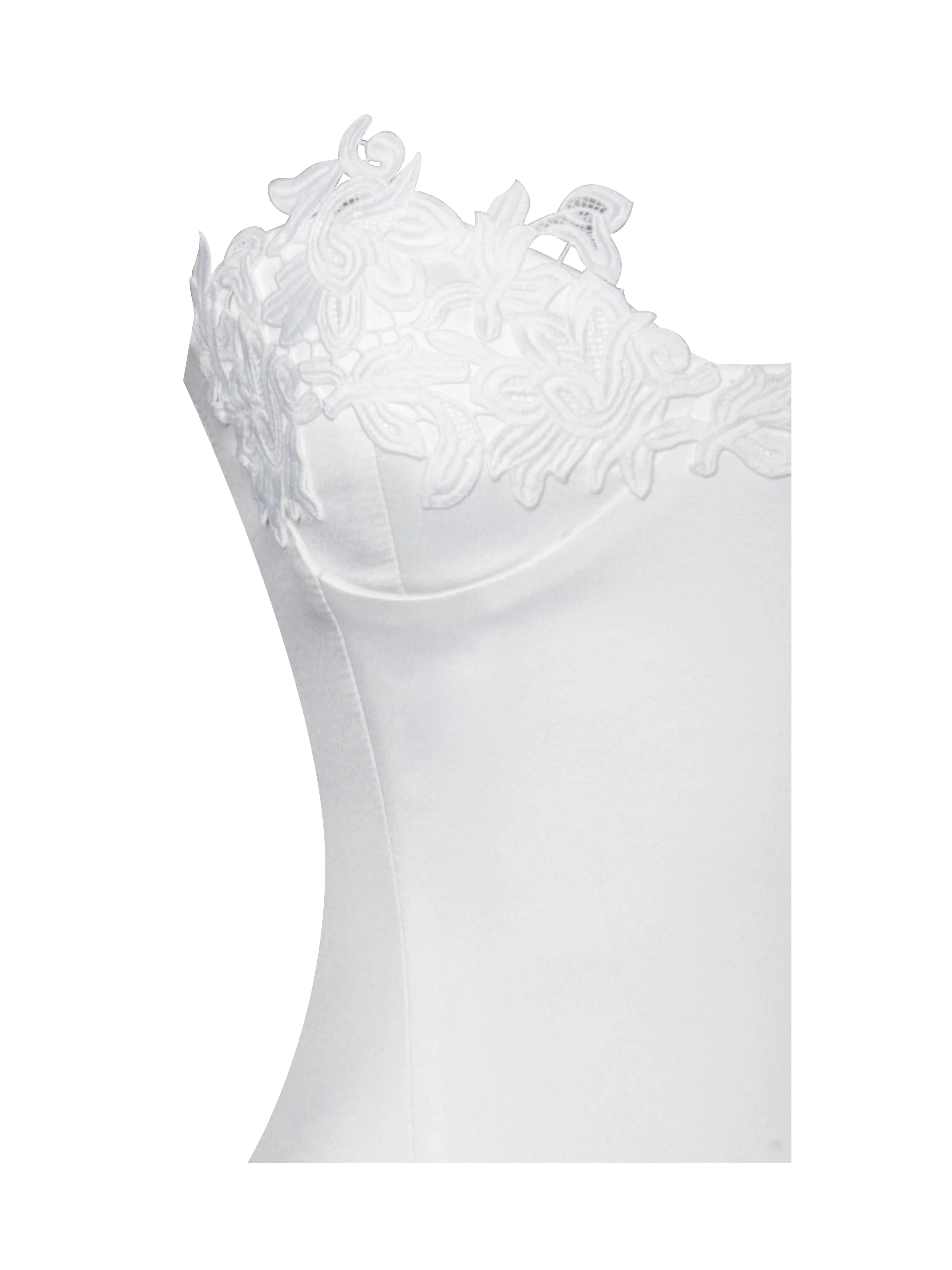 Naila Lace Trim Strapless Drop Waist Wedding Gown