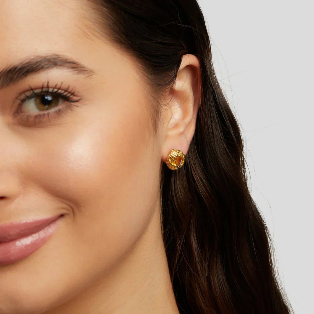 Vioraia Knotted Twist Gold Earrings