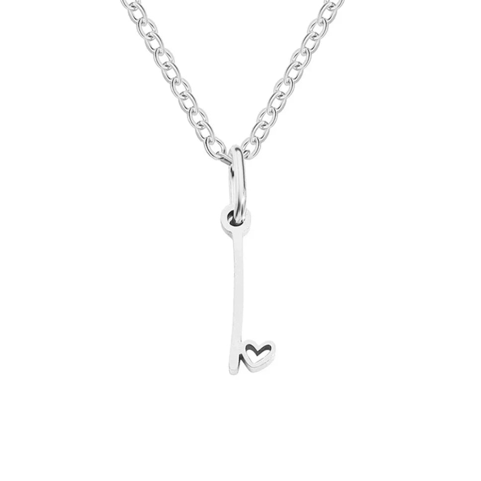 Vioraia Silver Letter Heart Necklace