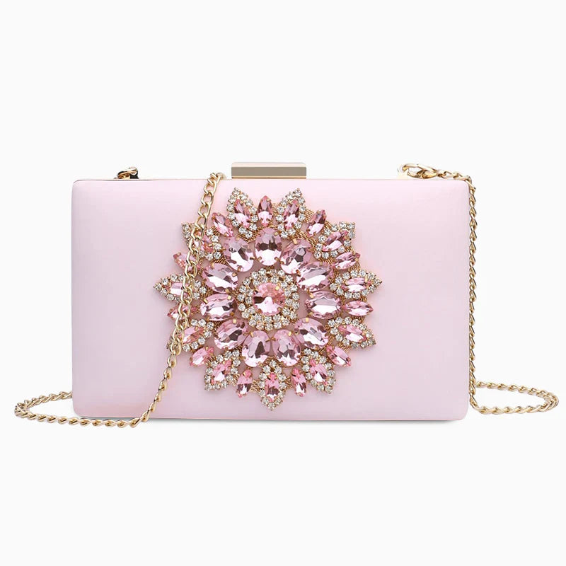 Vioraia Jennifer Diamond Studded Evening Clutch Bag