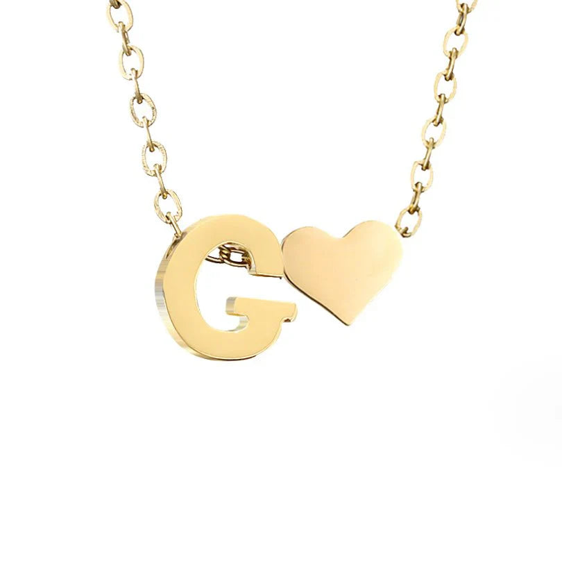Vioraia Forever Love & Letter Gold Necklace
