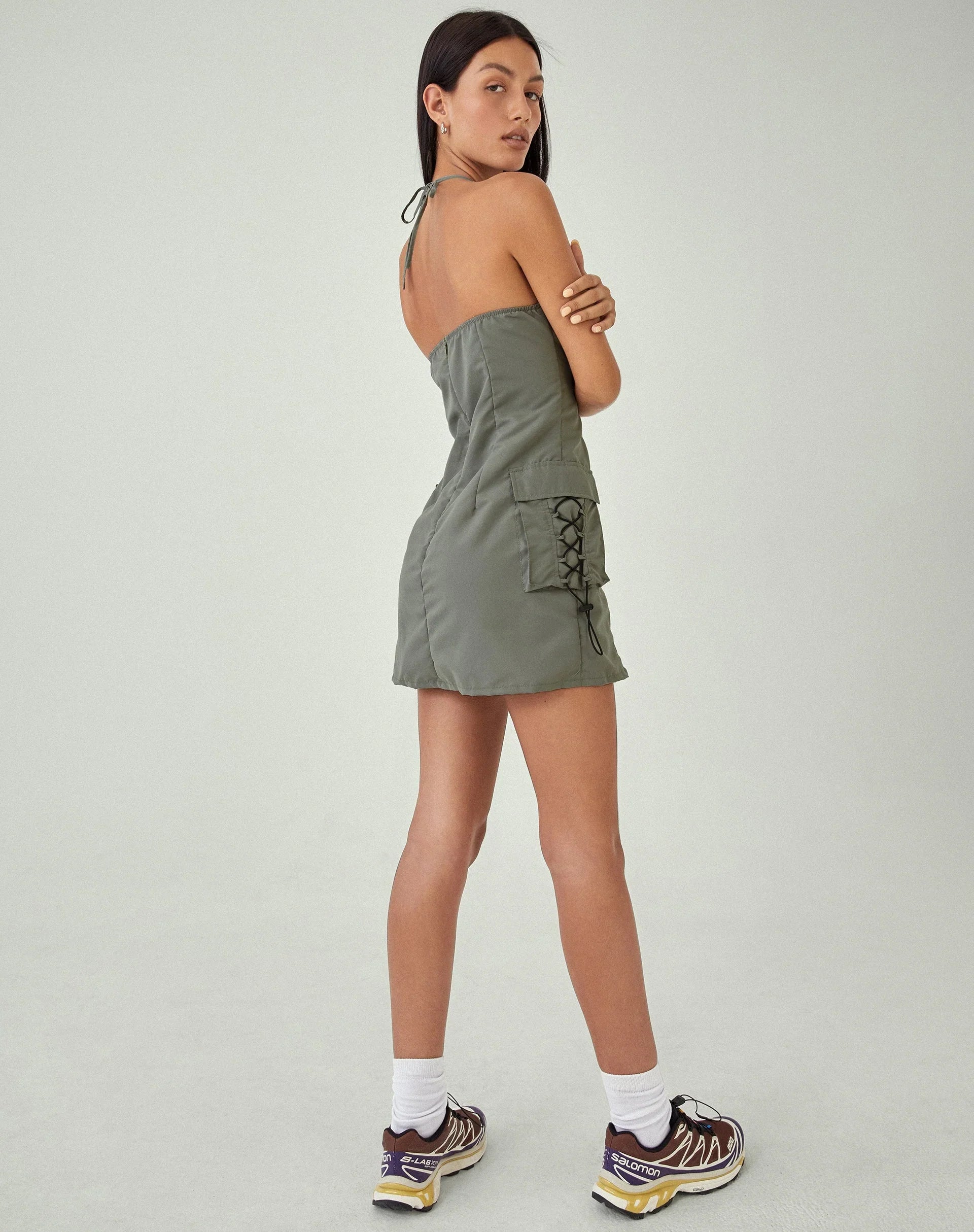 MOTEL X JACQUIE Schmidt Mini Dress in Grey