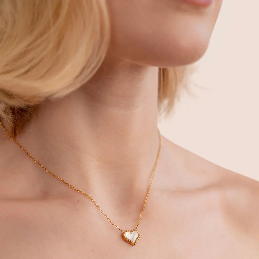 Vioraia Lois Beaded Heart Necklace