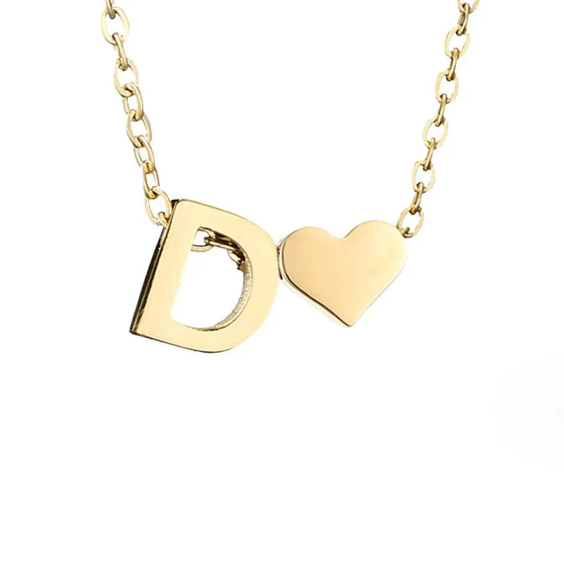 Vioraia Forever Love & Letter Gold Necklace