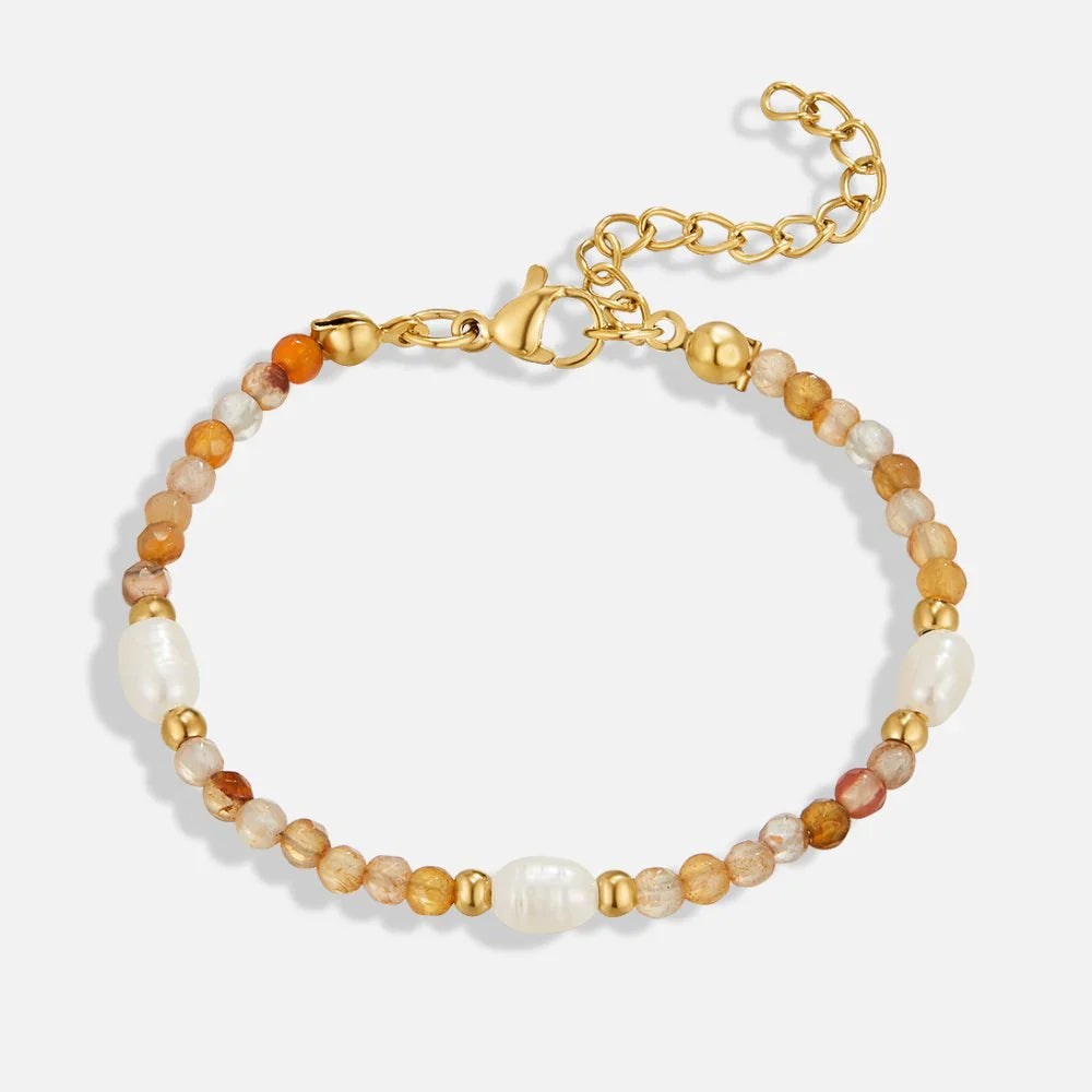 Vioraia Agate & Pearl Bead Bracelet