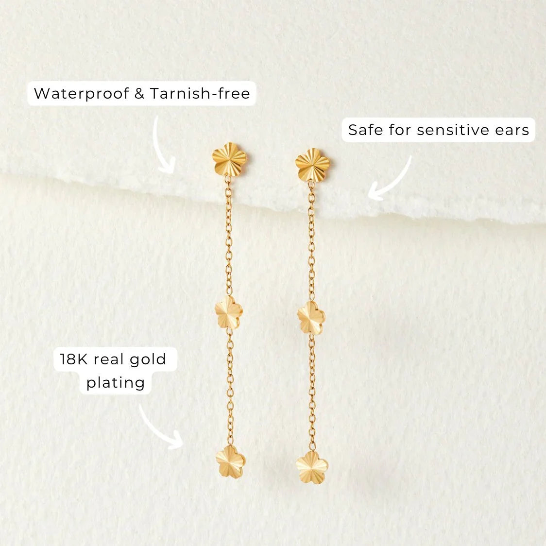 Vioraia Flower Power Petal Drop Earrings