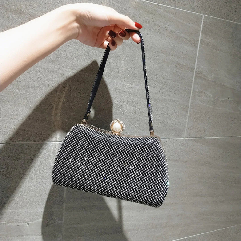 Vioraia Vintage Rhinestones Glitter Handbag