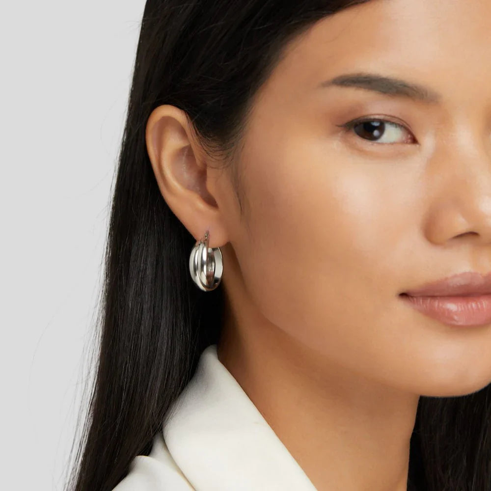 Vioraia Talia Silver Hoop Earrings