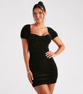 Kandice Velvet Rhinestone Mini Party Dress