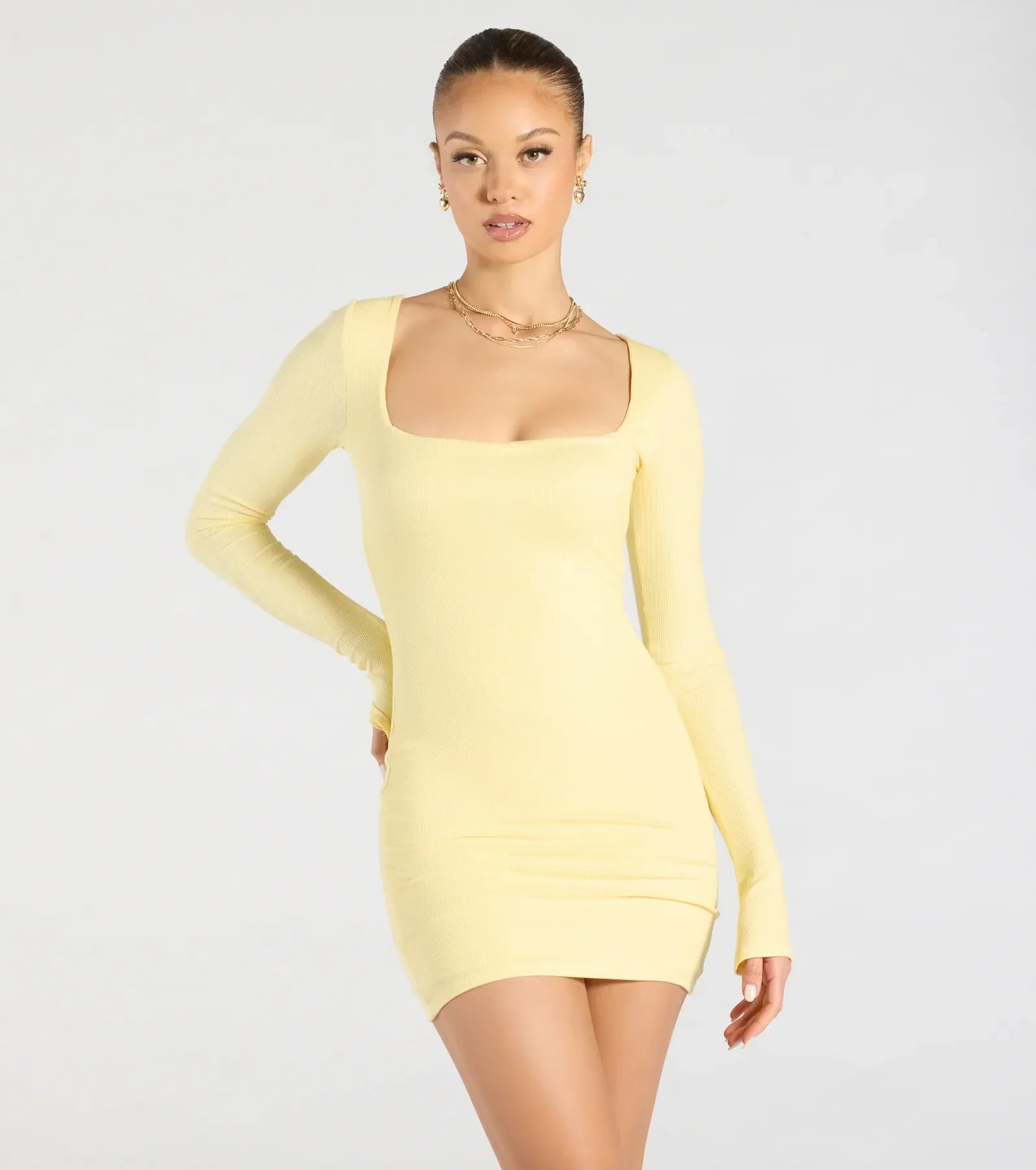 Remarkable Allure Long Sleeve Mini Dress
