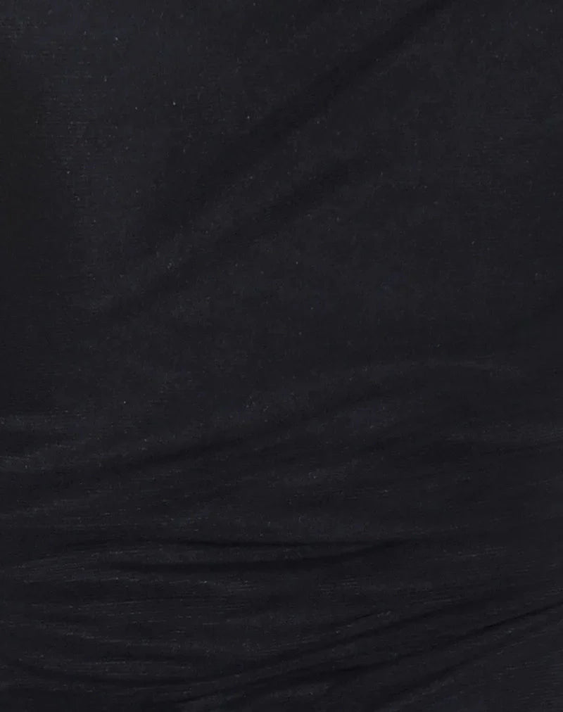 Masita Asymmetric Mini Dress in Black