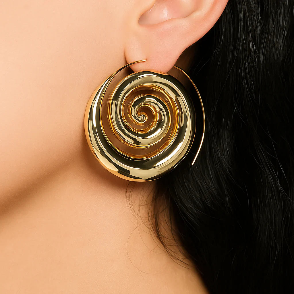 Vioraia Luma Spiral Statement Earrings