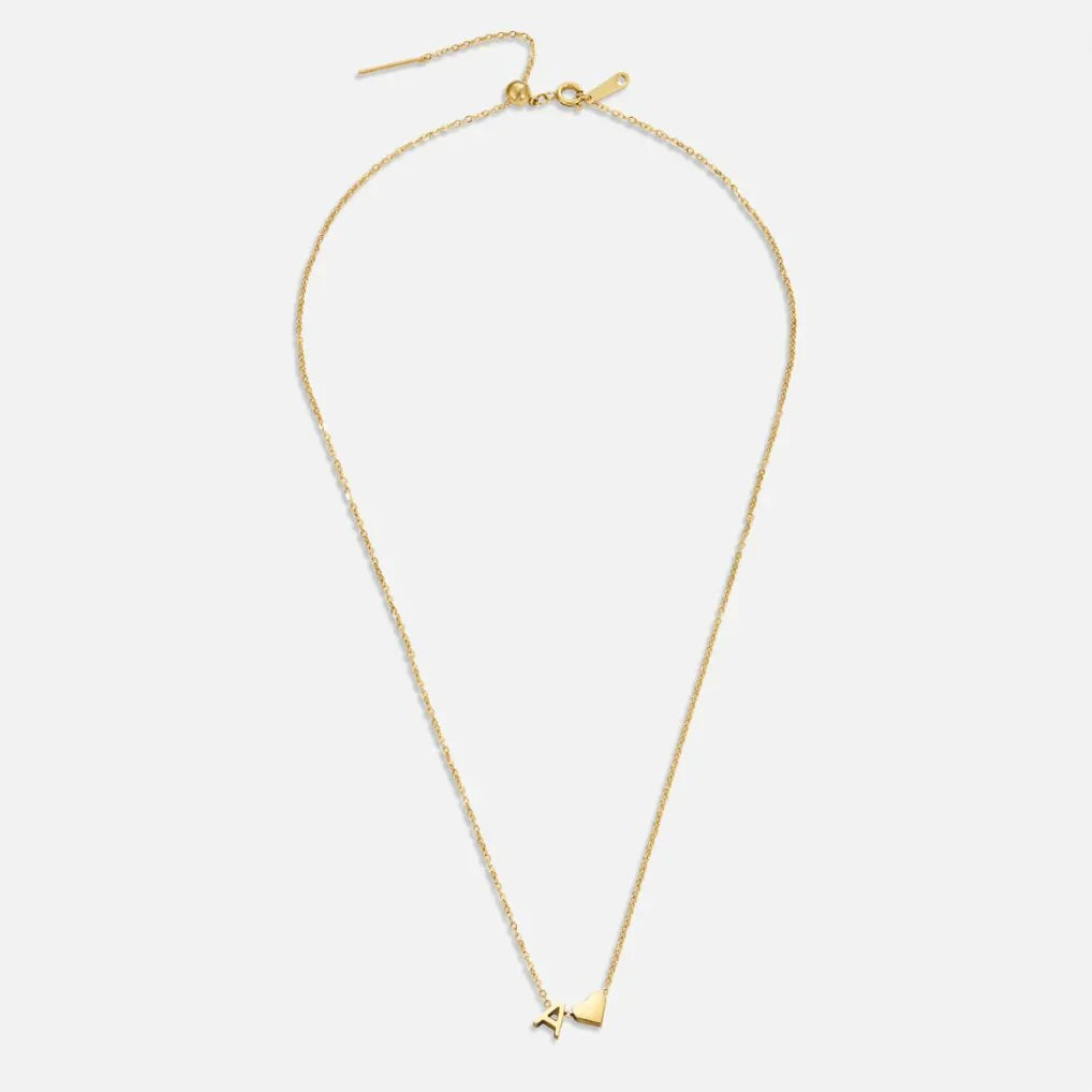 Vioraia Forever Love & Letter Gold Necklace