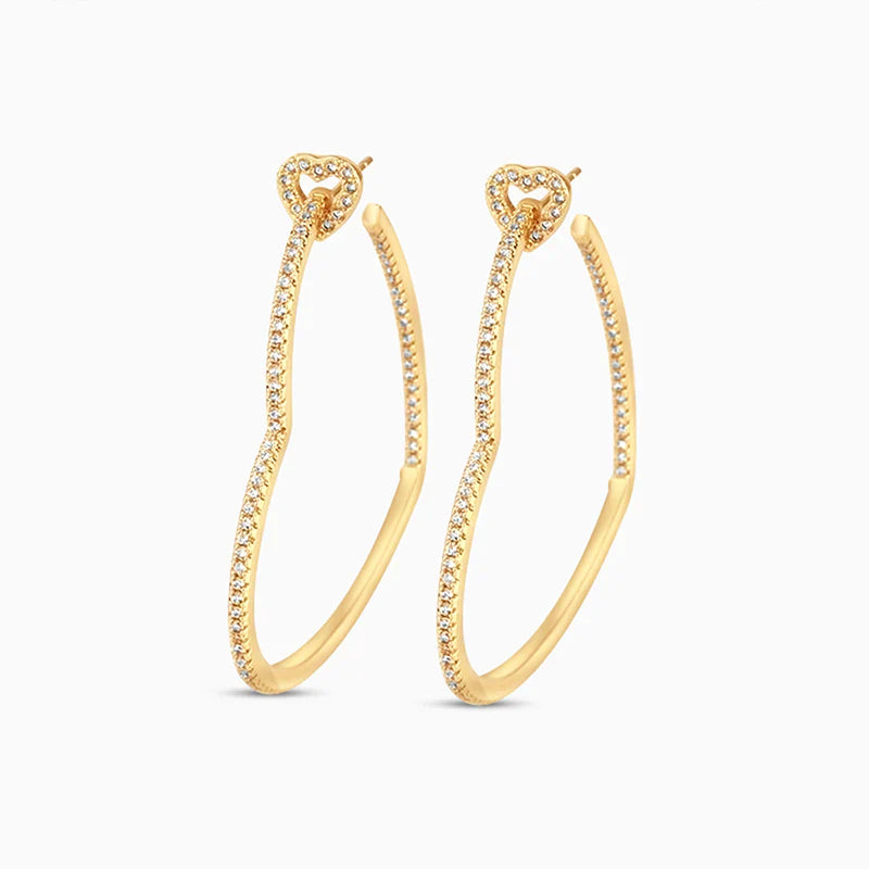 Vioraia Sparkling Love Hoop Earrings