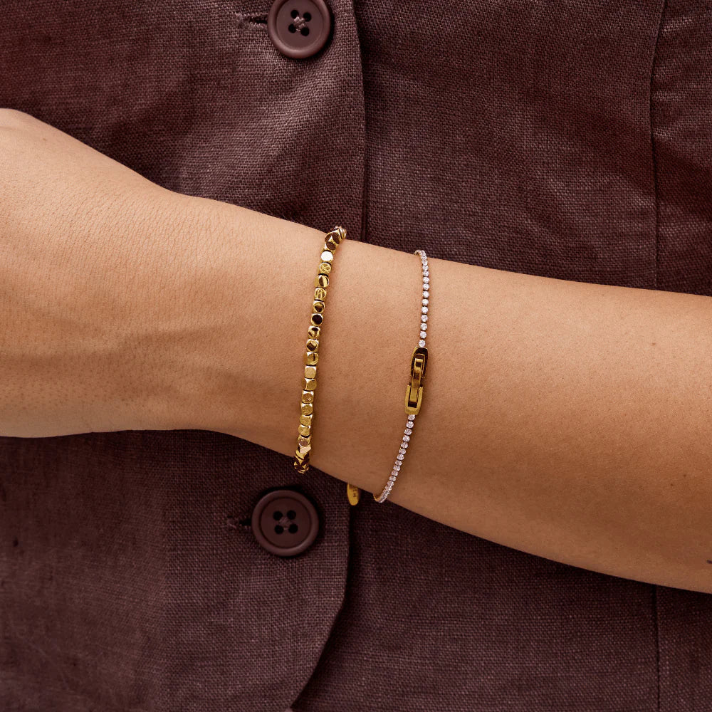 Vioraia Lexi 18K Gold Cube Bracelet