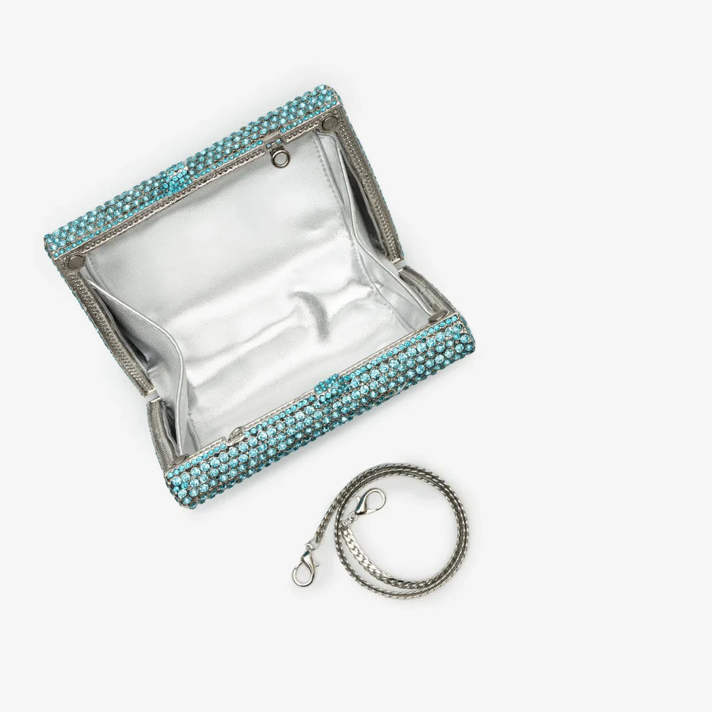 Vioraia (CS) Victoria Crystals Clutch Bag - Sky Blue