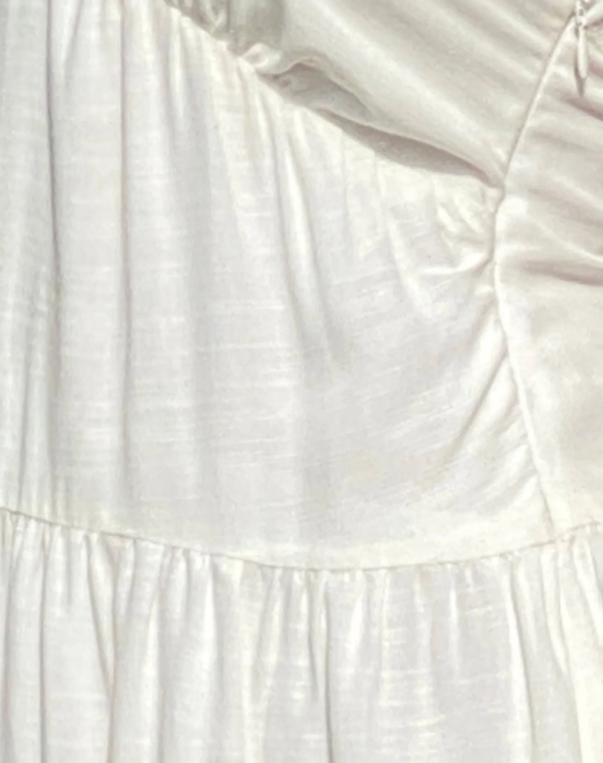 Londyn Tiered Halter Mini Dress in Off White