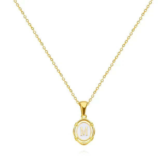 Vioraia Vintage Gold Letter Necklace
