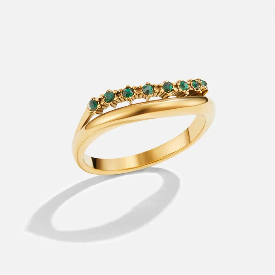 Vioraia Marissa Emerald Green Layered Ring