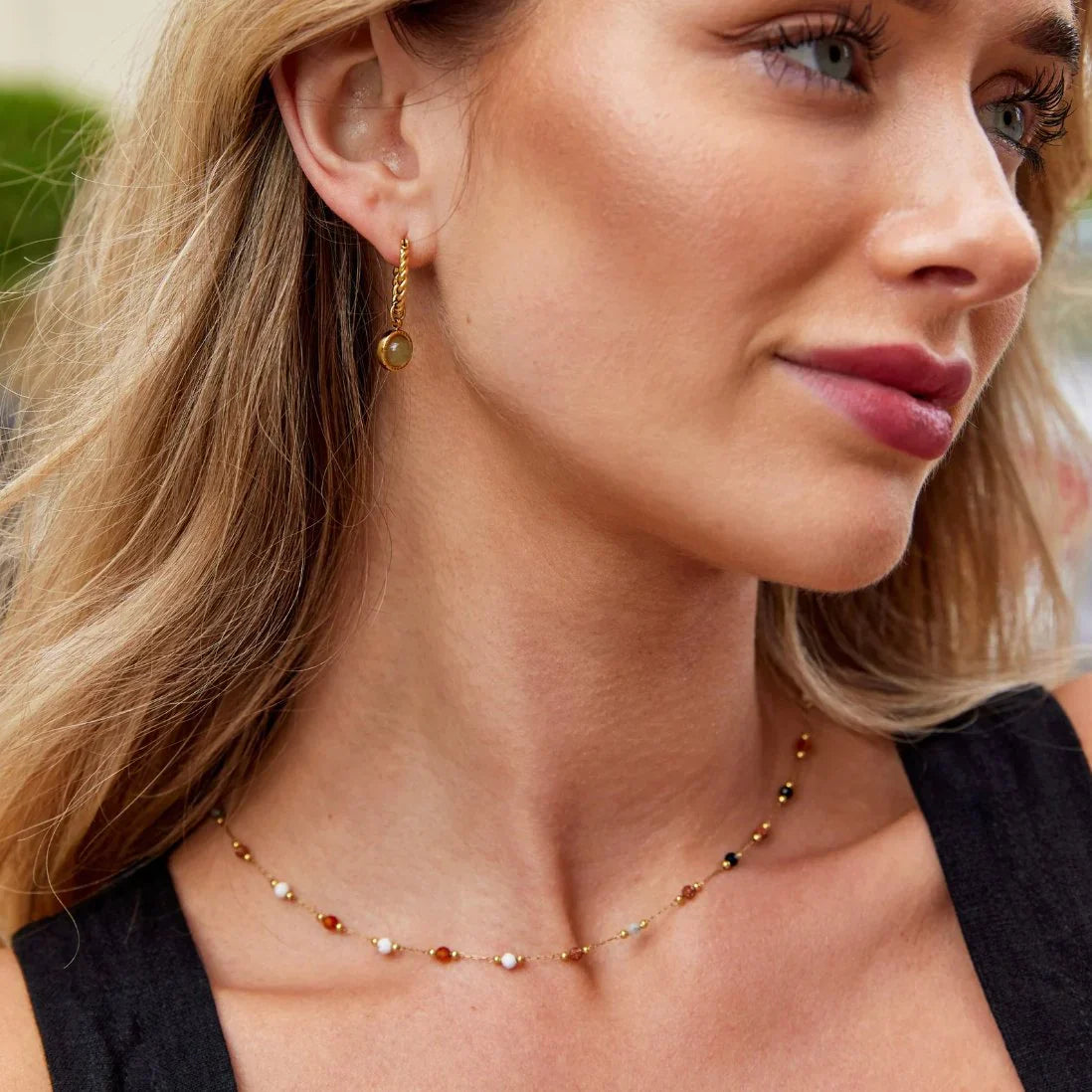 Vioraia Lulu Beaded Stone Necklace