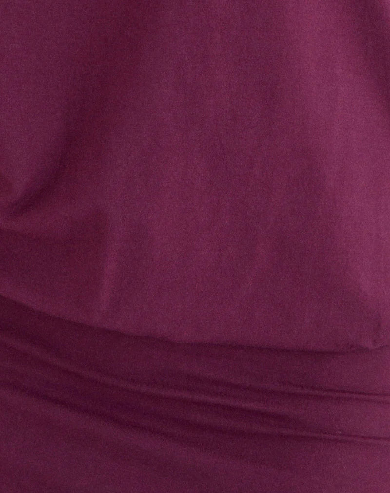Edwina Off the Shoulder Mini Dress in Deep Purple