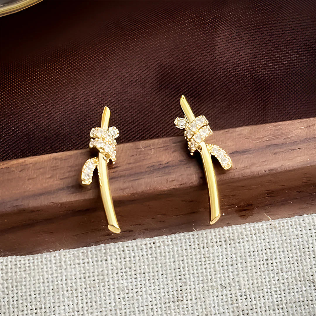 Vioraia Lyra Twist Climber Earrings