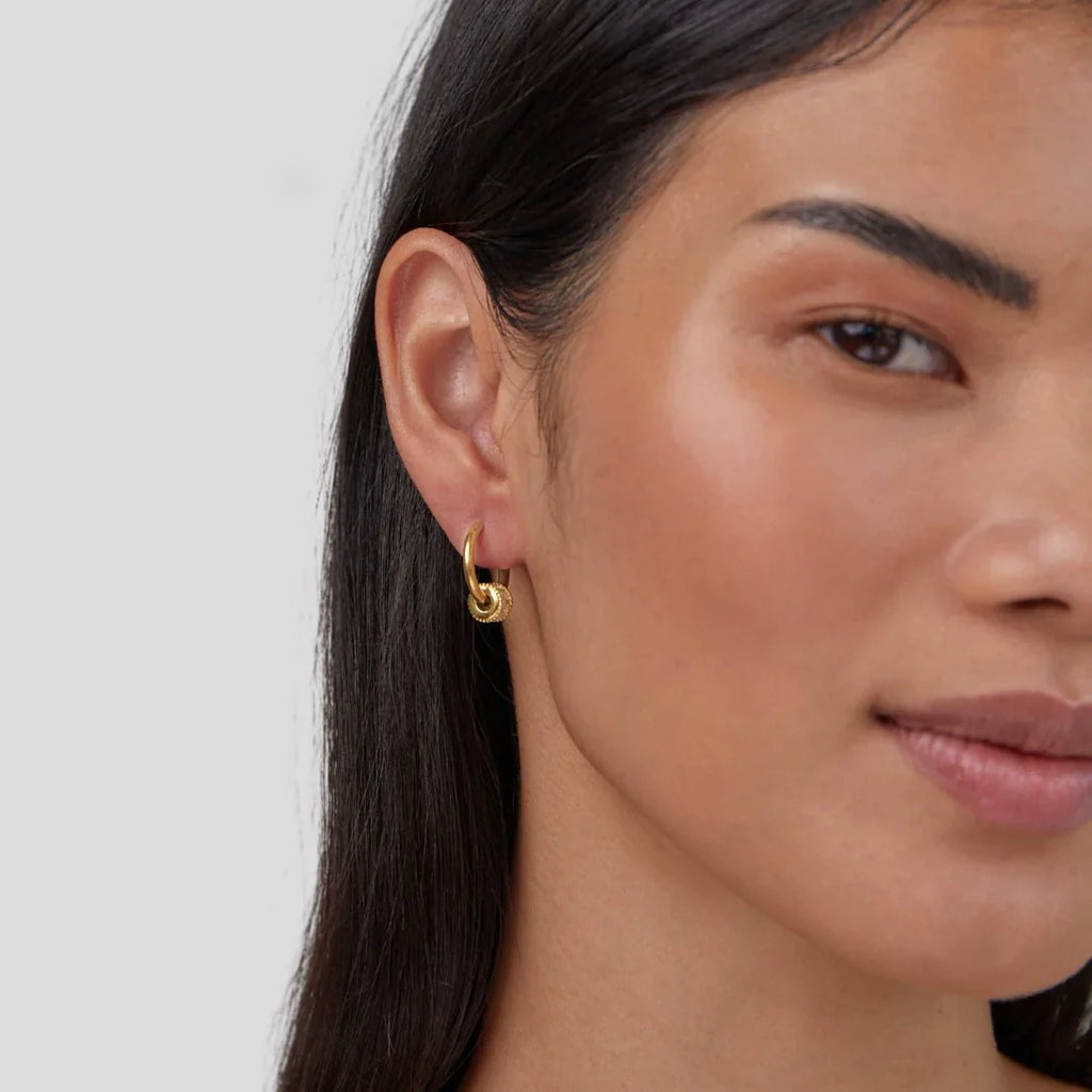 Vioraia Gigi Crystal 18K Gold Hoop Earrings