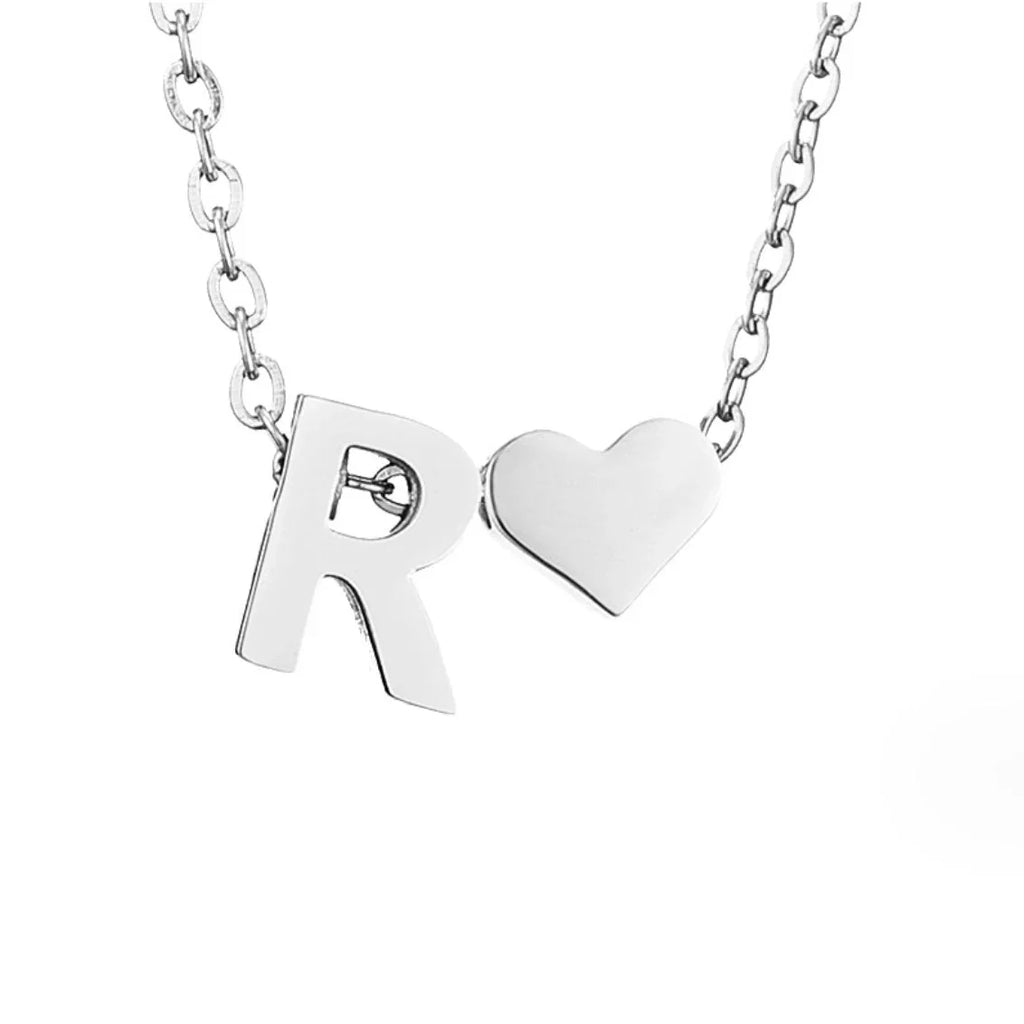 Vioraia Forever Love & Letter Silver Necklace