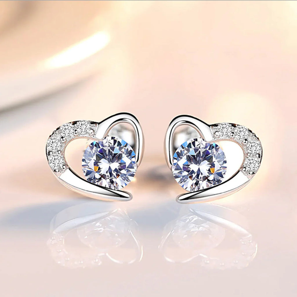 Vioraia Sparkling Love Stud Earrings