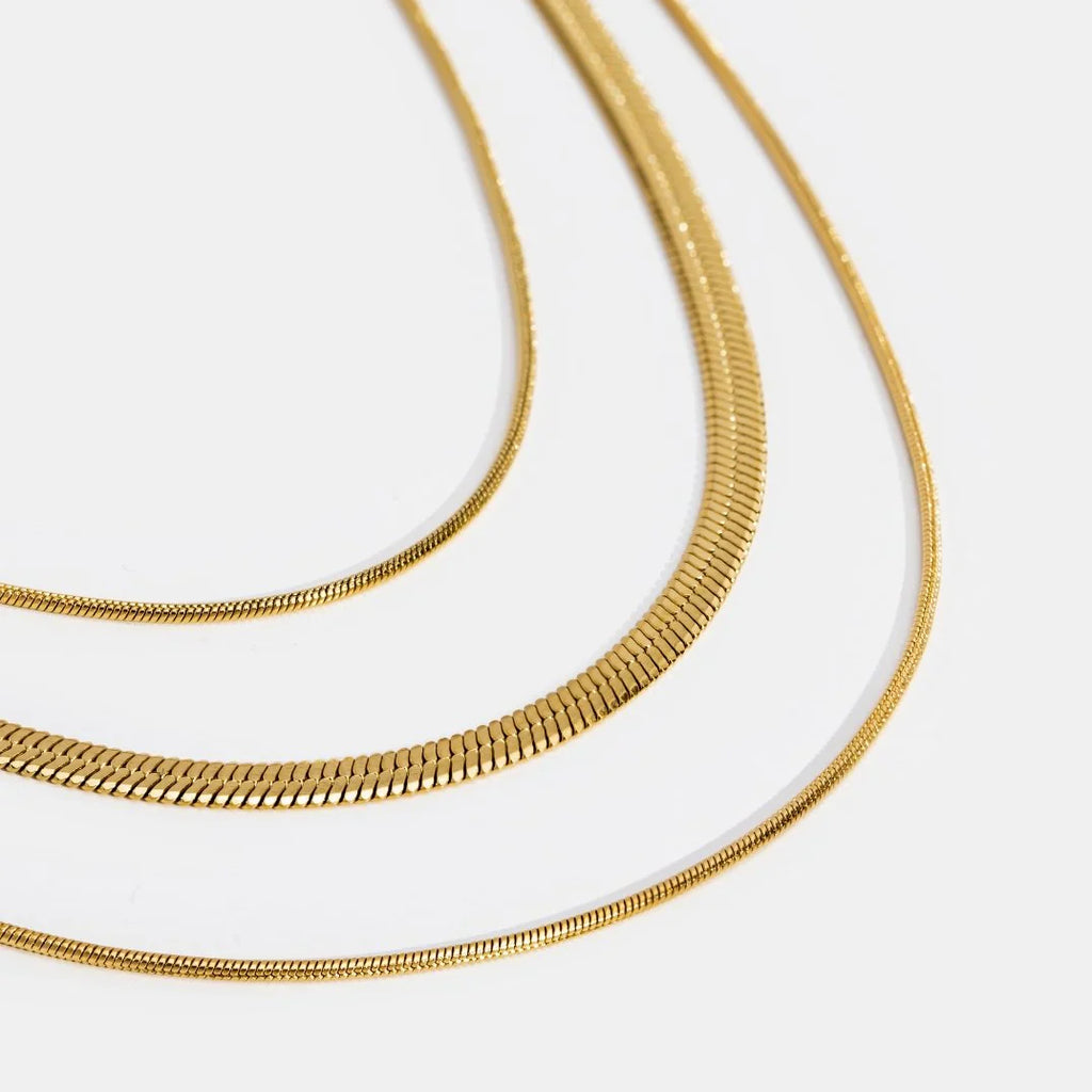 Vioraia Gold Multi-Layered Chain  Necklace