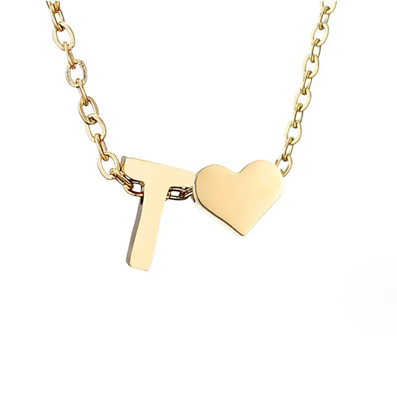 Vioraia Forever Love & Letter Gold Necklace
