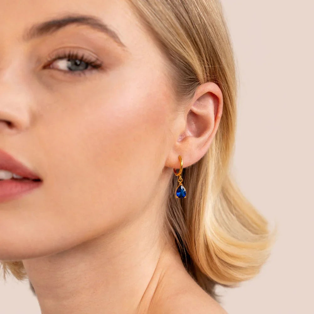 Vioraia Blue Marina Crystal Drop Earrings