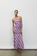 Halter Maxi Dress | Violet Stripe