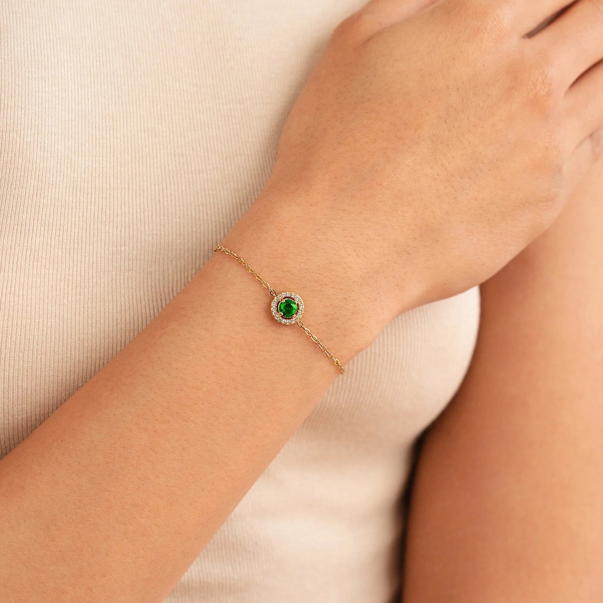Vioraia Green Emerald Crystal Bracelet