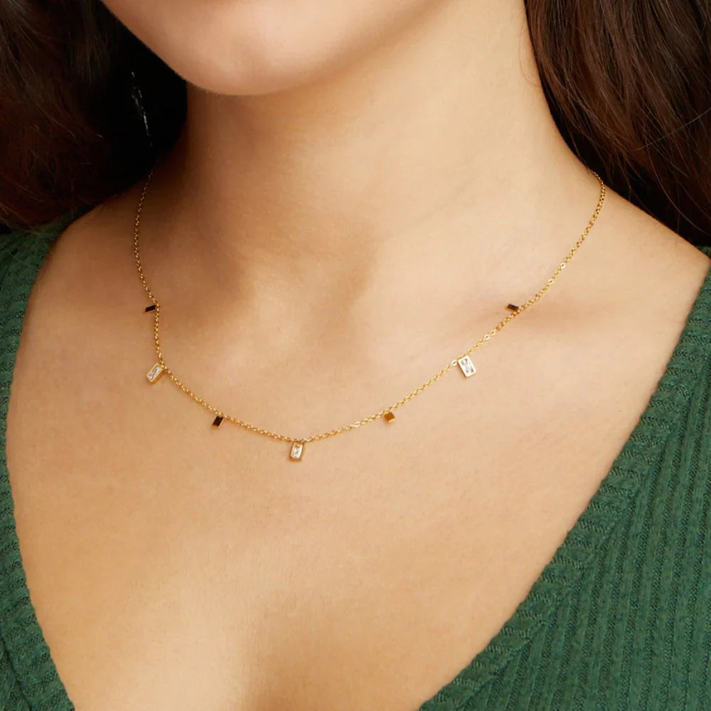 Vioraia Lena Rectangle Crystal Necklace