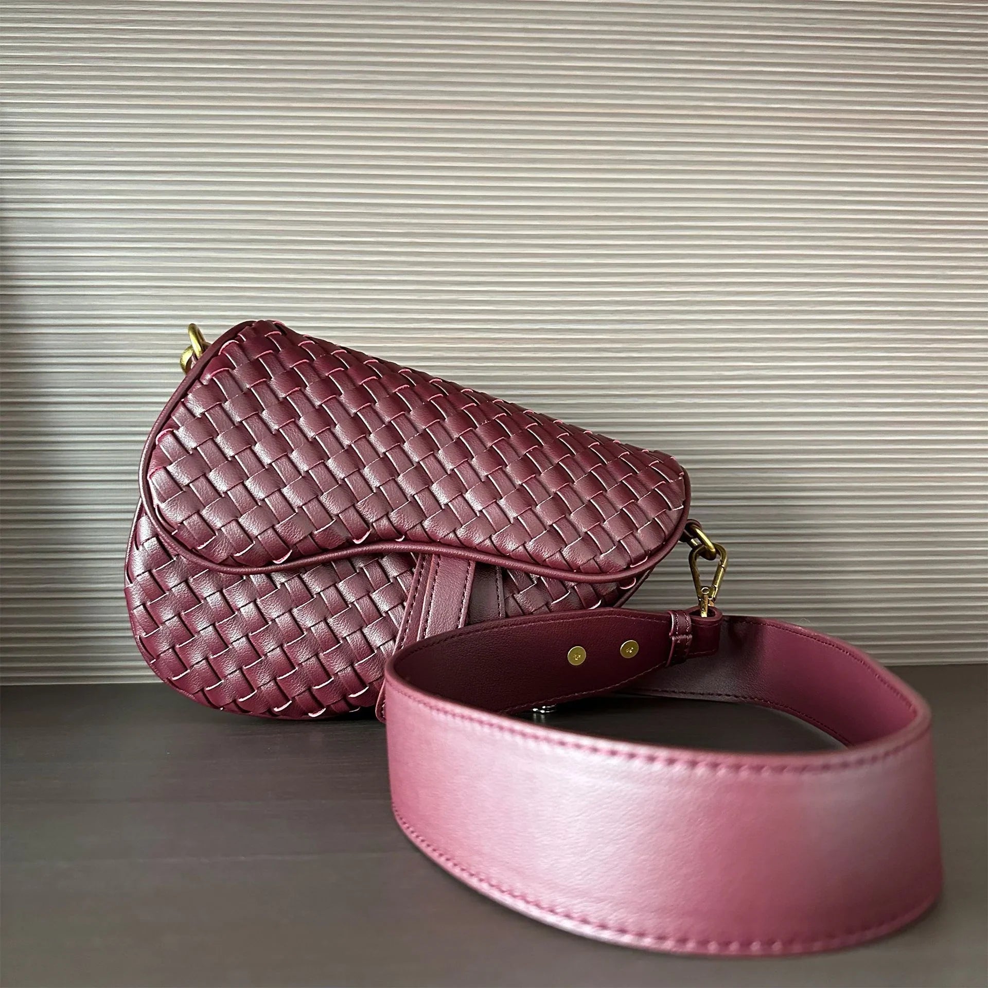 Vioraia Madelyn Woven Saddle Bag