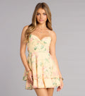 Sweet Babe Floral Skater Mini Dress