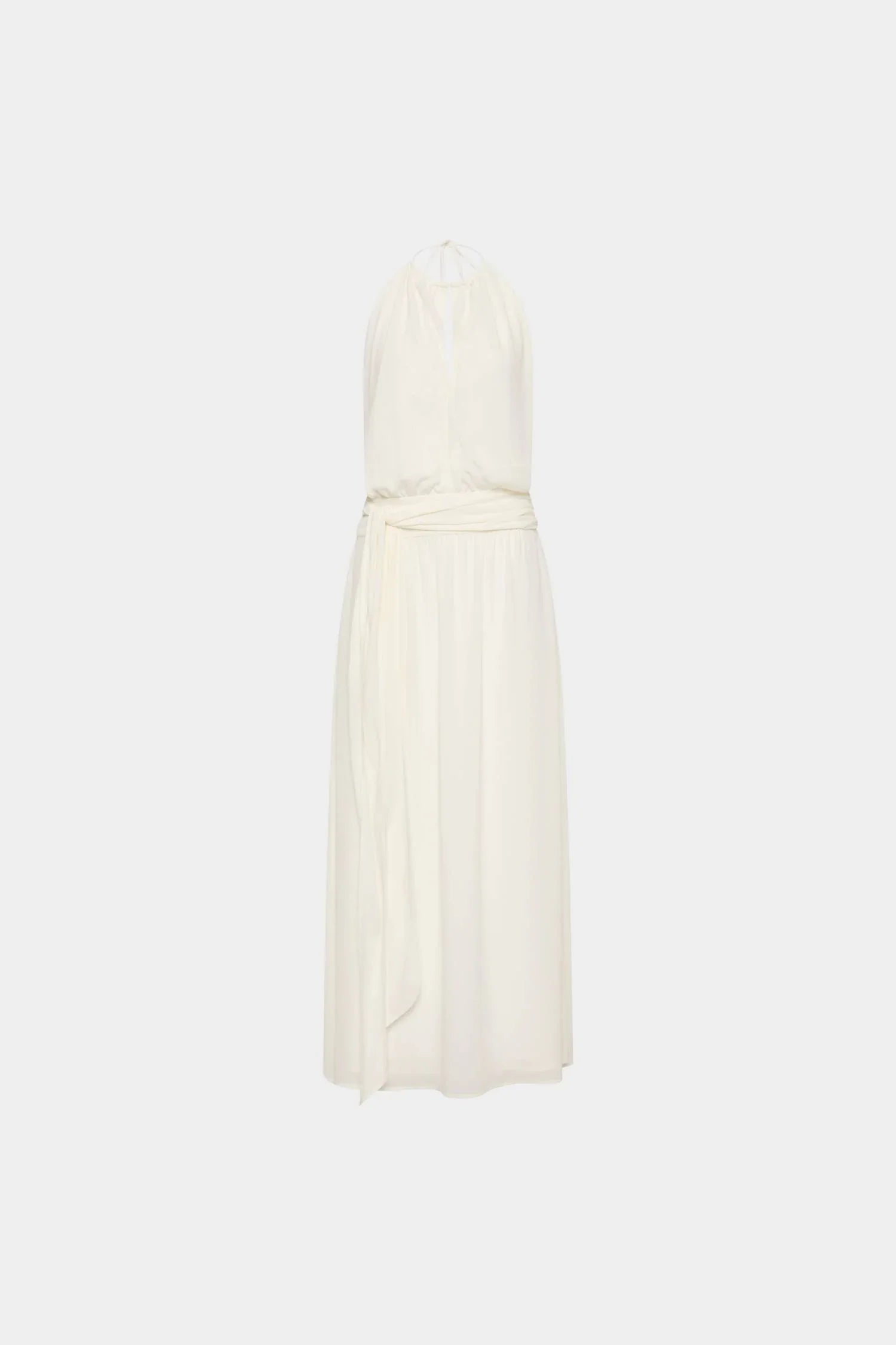 Draped Backless Gown | White