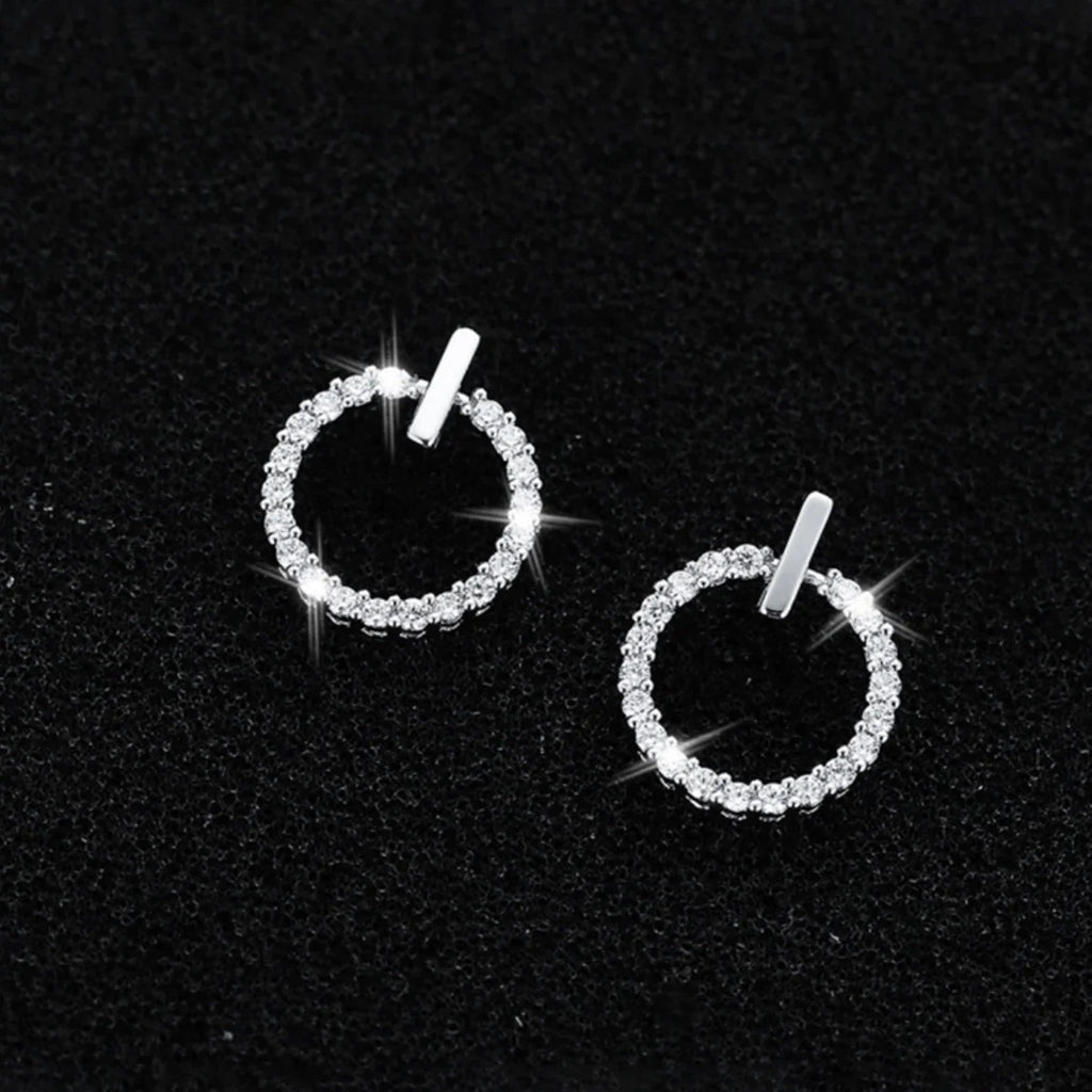Vioraia Sparkling Open Circle Stud Earrings