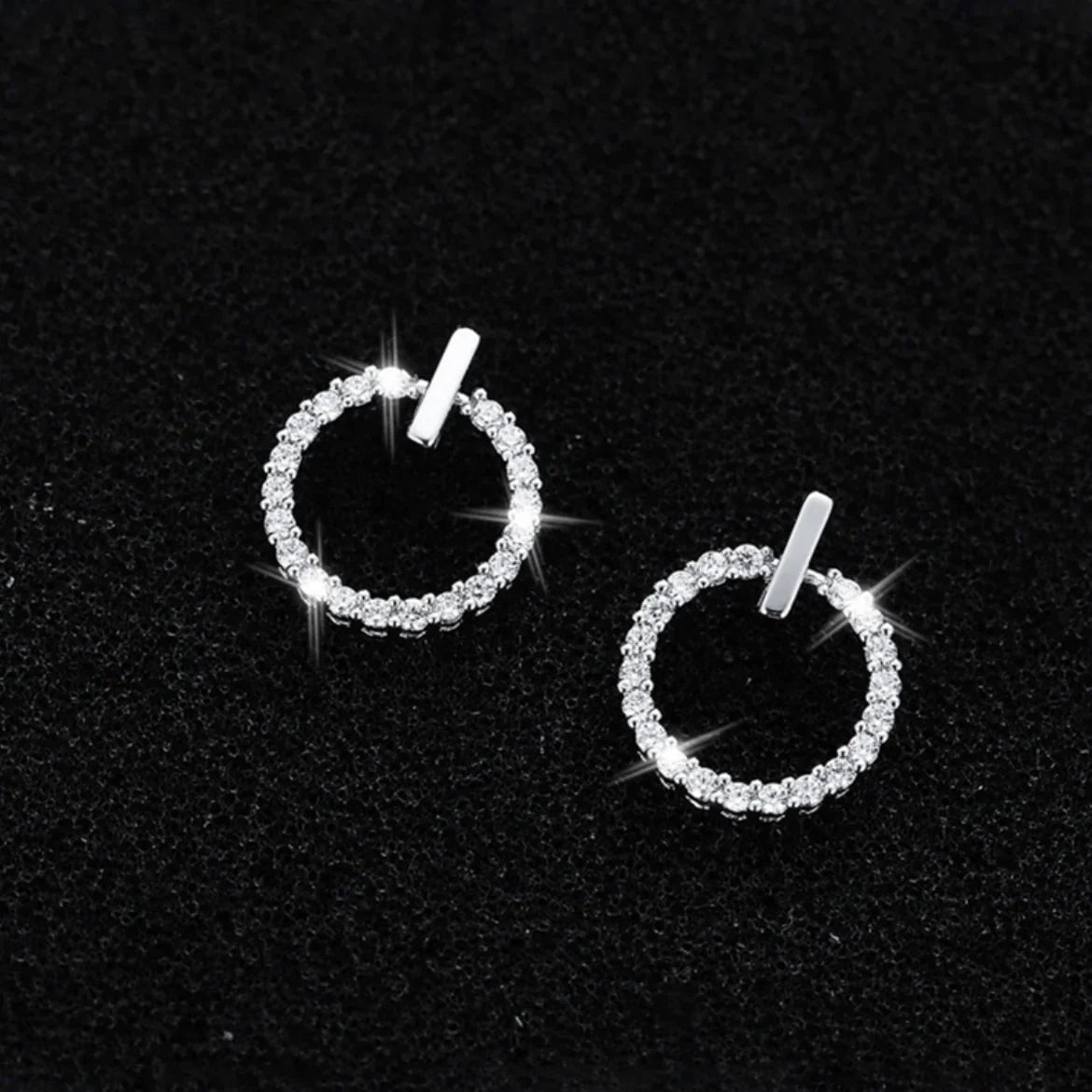 Vioraia Sparkling Open Circle Stud Earrings