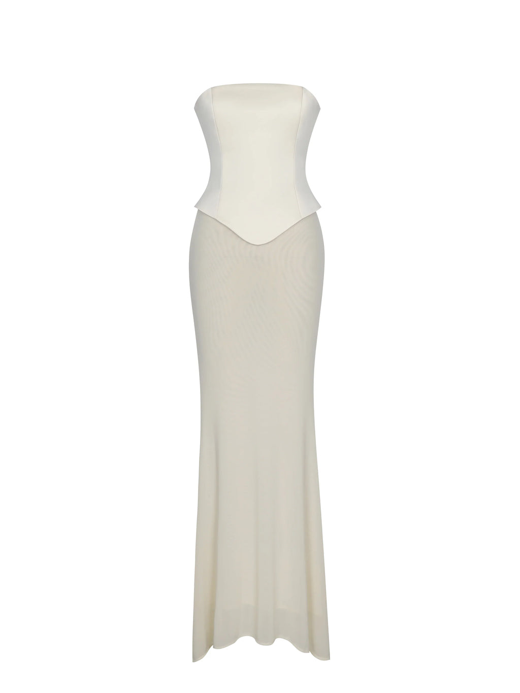 Adelina Butter Yellow Peplum Mermaid Gown with Lace-up Back