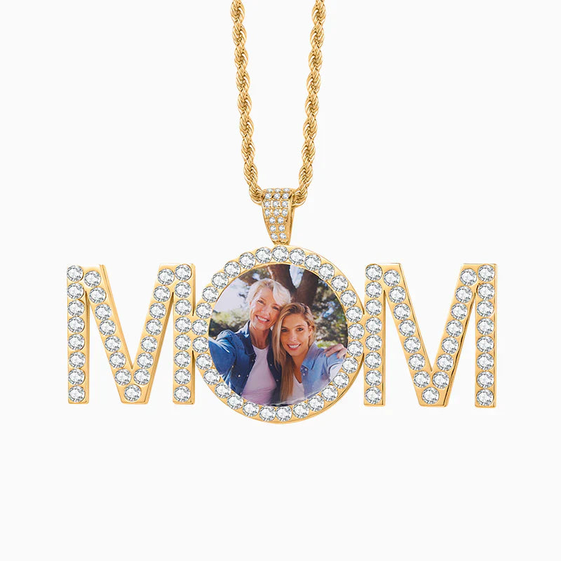 Vioraia Sparkling Mom Photo Necklace
