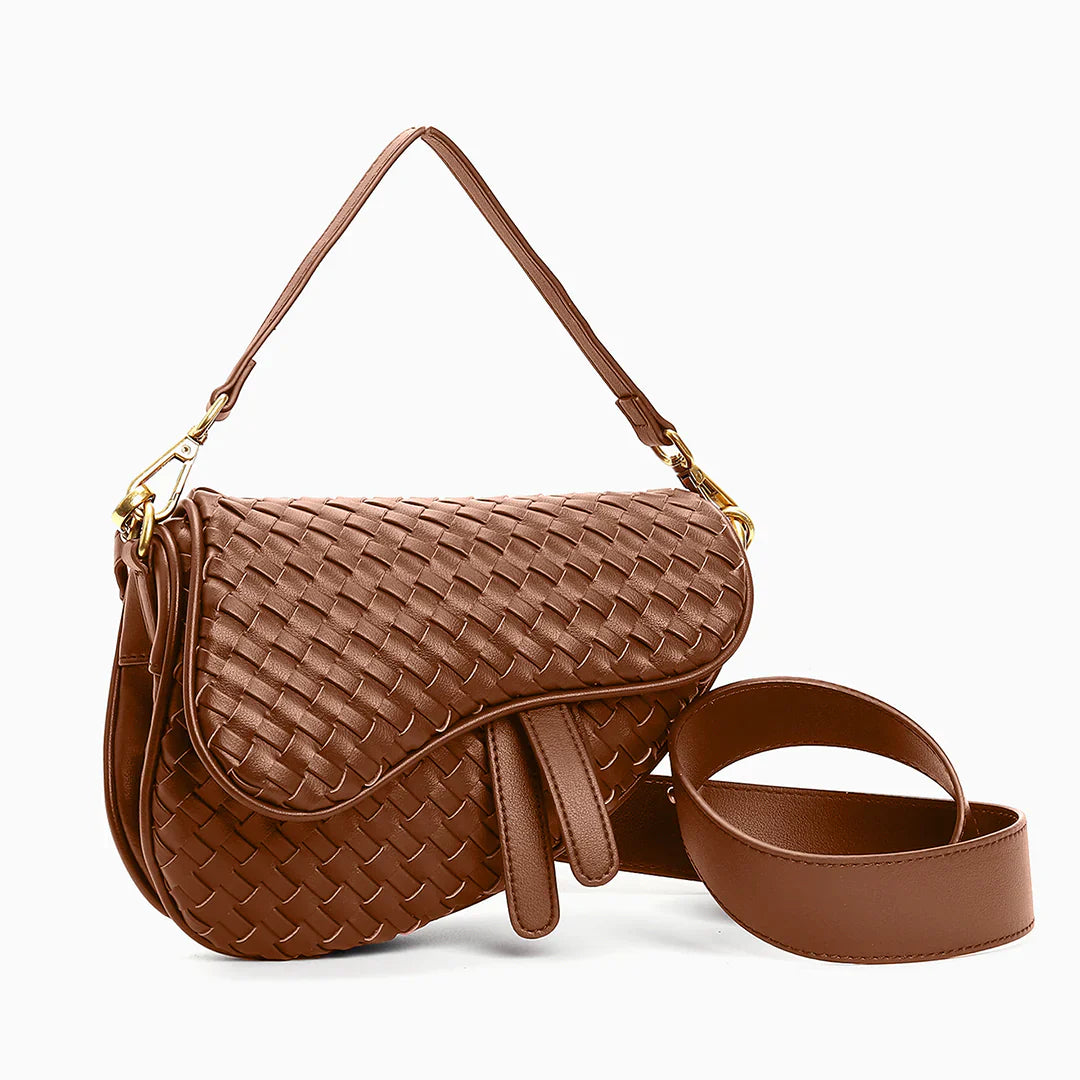 Vioraia Madelyn Woven Saddle Bag